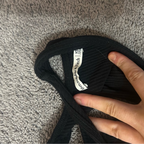 Womens black long cut out dress with slit - Picture 2 of 3